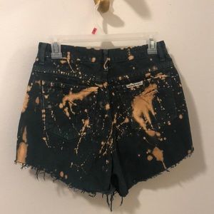 Green bleached shorts